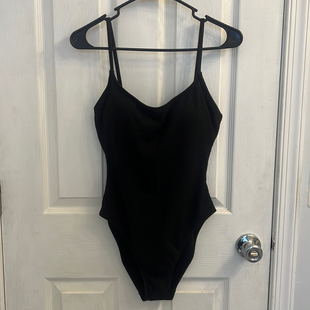 Andie swim - Amalfi one piece in ribbed black. Small. New with tags